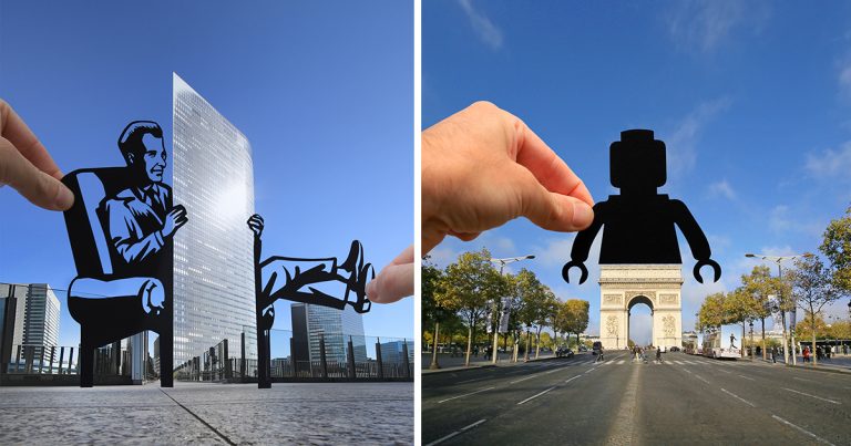 Clever Paper Cutouts by Paperboyo Transform Architecture and Landmarks into Amusing Scenes