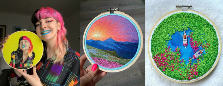 Stunning Embroidery Artwork as Decorative Items for Displays